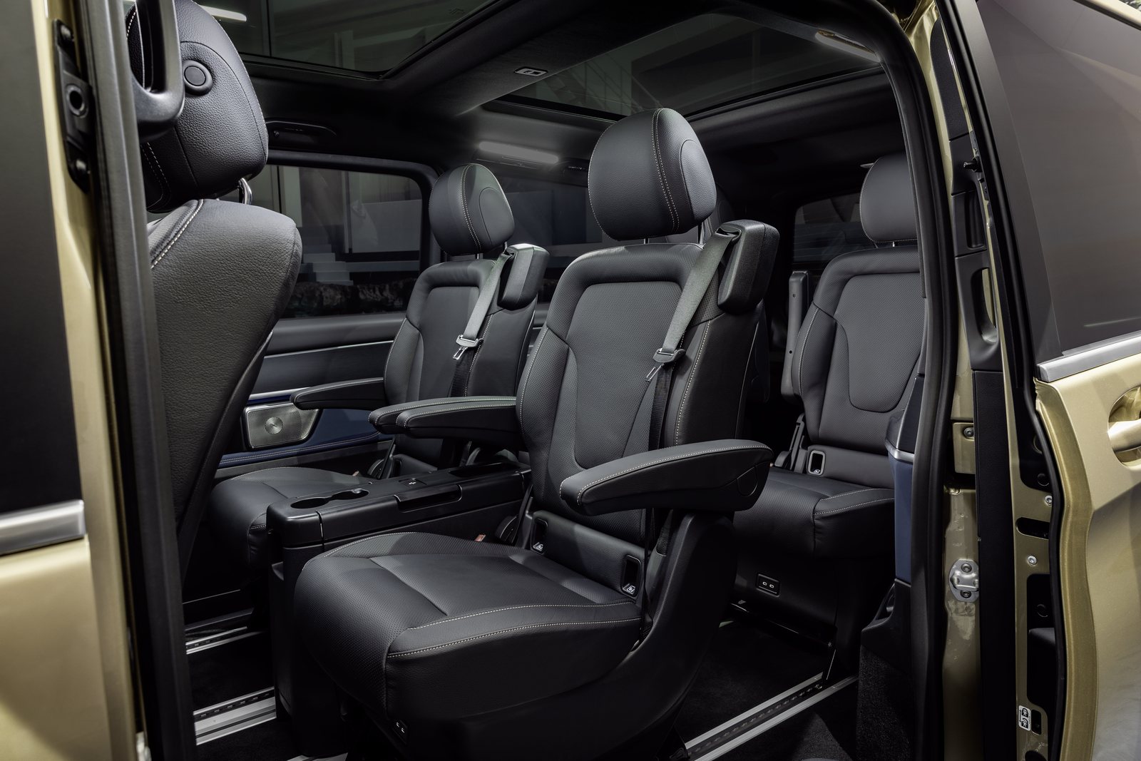 Interior of a chauffeured luxury vehicle