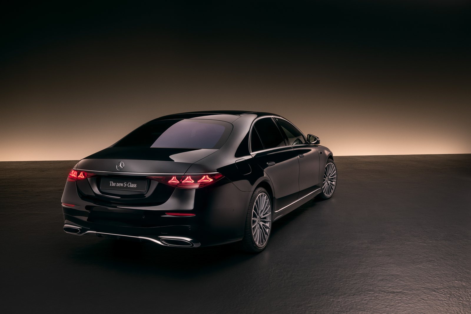 Luxury chauffeured vehicle at night in the city